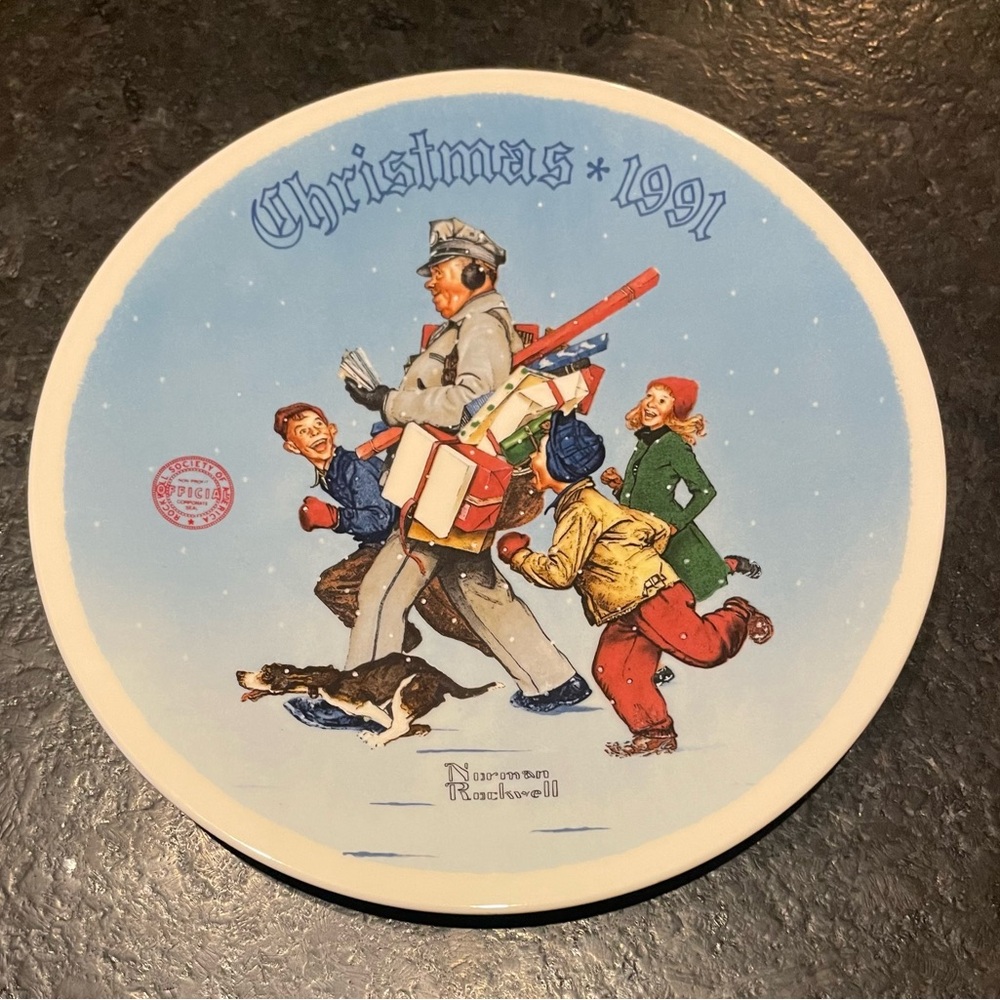 Norman Rockwell 1991 Christmas Plate